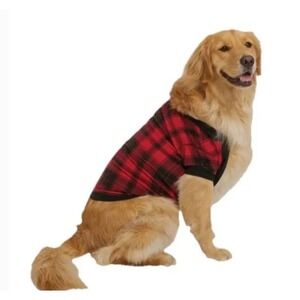 Eddie Bauer Red Black Buffalo Plaid Pet Pajamas Dog Fleece Holiday XL New